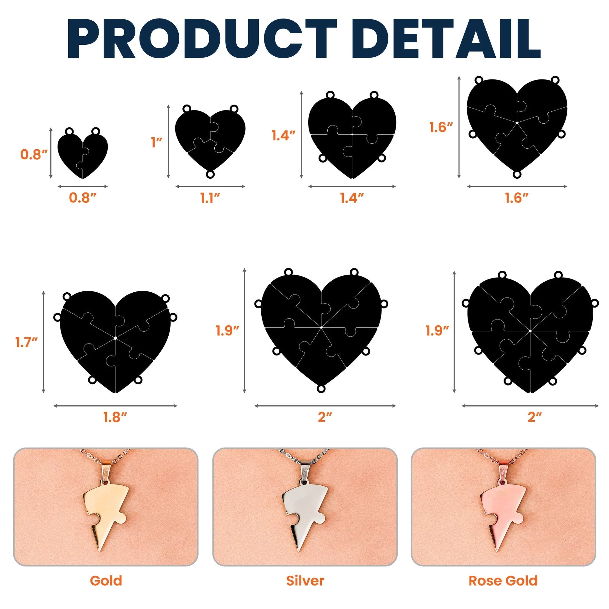 Personalized Heart Puzzle Necklace - Image 5