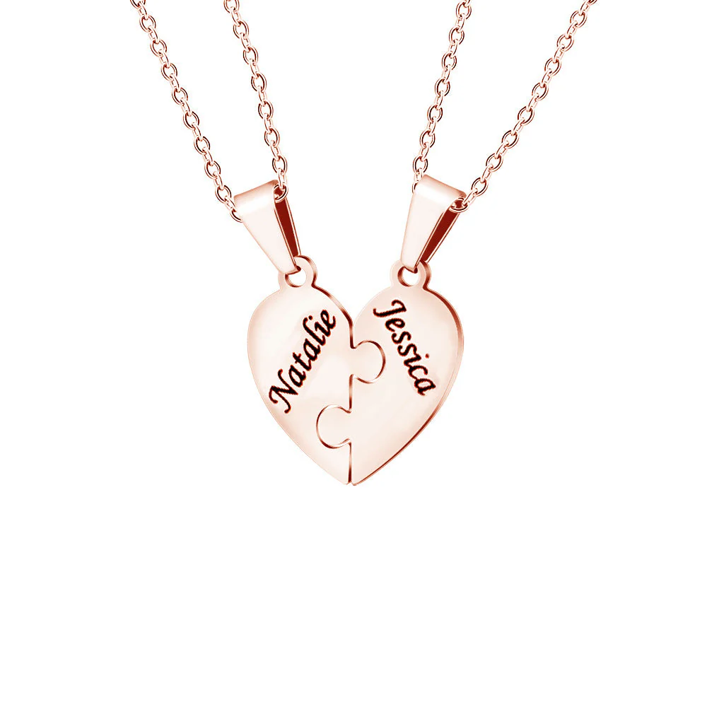 Personalized Heart Puzzle Necklace - Image 8