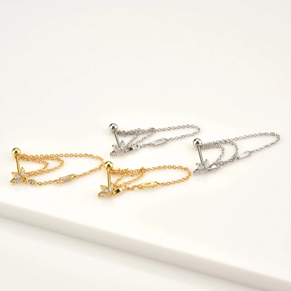 Trio Cartilage Stud Earrings - Image 4